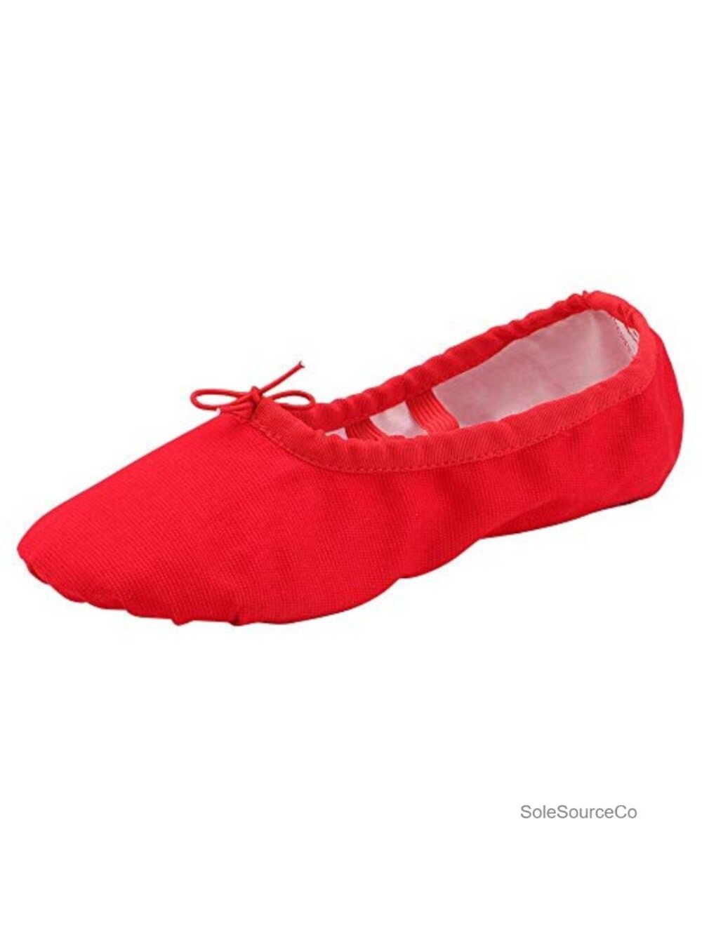 Women Canvas Ballet Slippers Split Suede Sole Dance Shoes with Elastic Straps